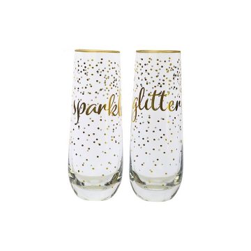 Maxwell & Williams Celebrations Stemless Flute 300ML Sparkles Glitter (Set of 2)