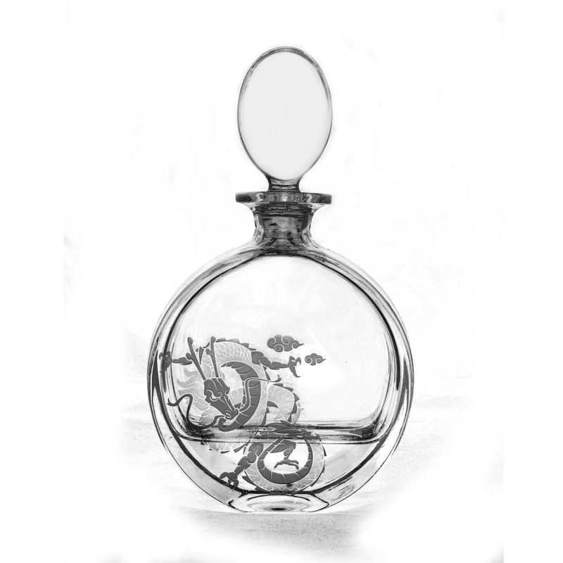 Bohemia Crystal Decanter with Sandblasted Dragon Motif