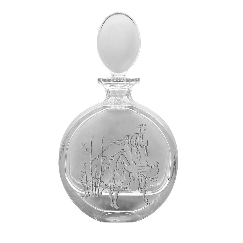 Bohemia Crystal Decanter with Sandblasted Horses Motif