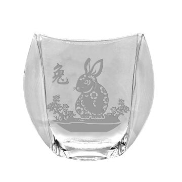 Bohemia Orbit Vase with Sandblasted Rabbit Motif