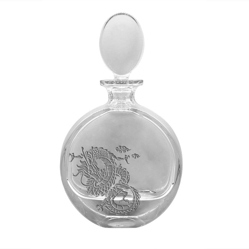 Bohemia Crystal Decanter with Sandblasted Dragon Motif