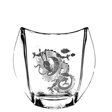 Bohemia Orbit Vase with Sandblasted Dragon Motif