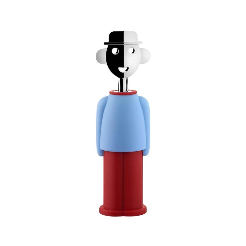 Alessi Alessandro M. Corkscrew Light Blue & Red