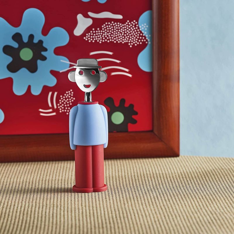 Alessi Alessandro M. Corkscrew Light Blue & Red