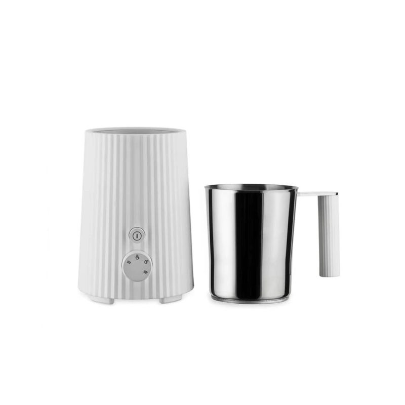 Alessi Plissé Multi-function Milk Frother, White