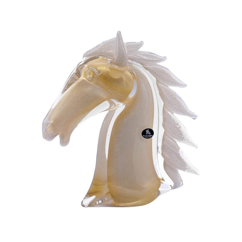 Duccio di Segna Horse's Head Small White & Gold