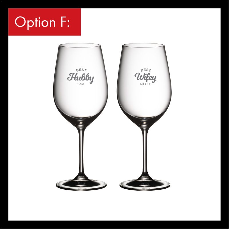 Riedel Vinum Riesling Glass with engraving (Pair)