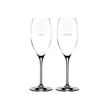 Riedel Vinum Cuvee Prestige/ Vintage Champagne Glass with engraving (Pair)