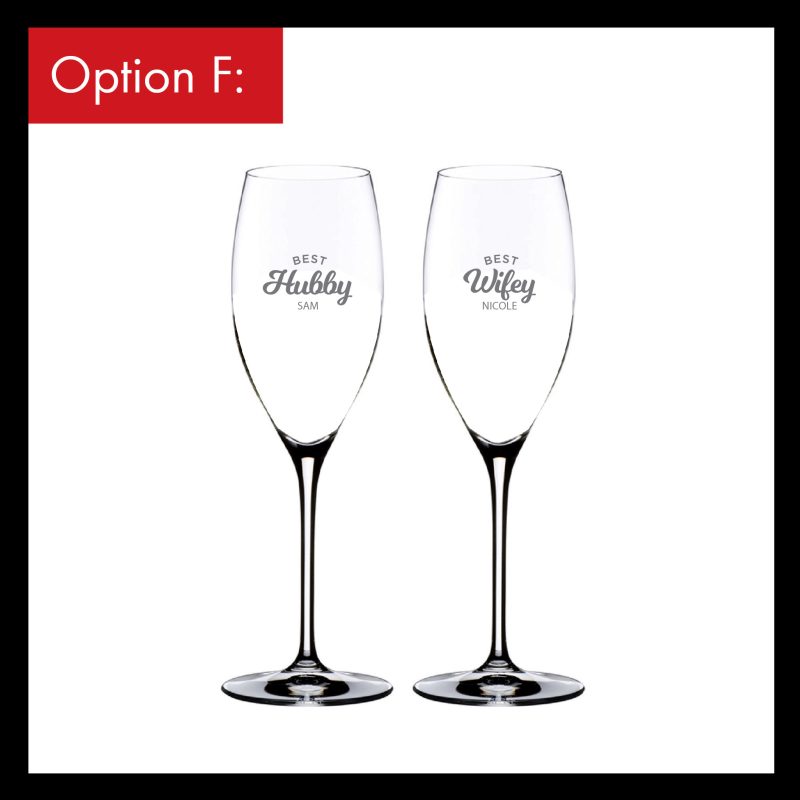 Riedel Vinum Cuvee Prestige/ Vintage Champagne Glass with engraving (Pair)