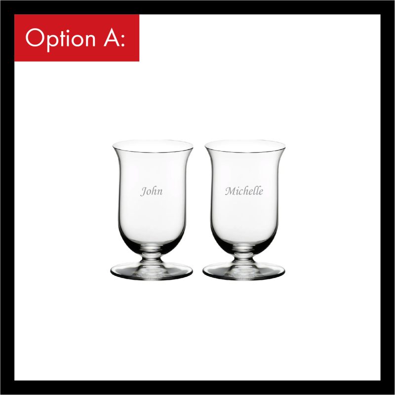 Riedel Vinum Single Malt Whisky Tumbler with engraving (Pair)