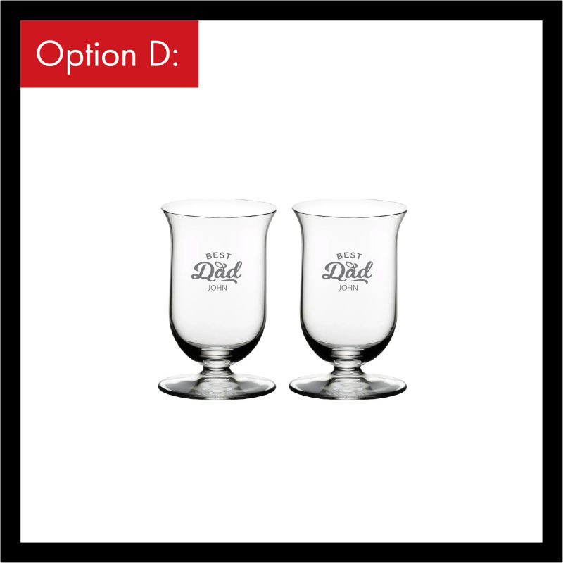 Riedel Vinum Single Malt Whisky Tumbler with engraving (Pair)