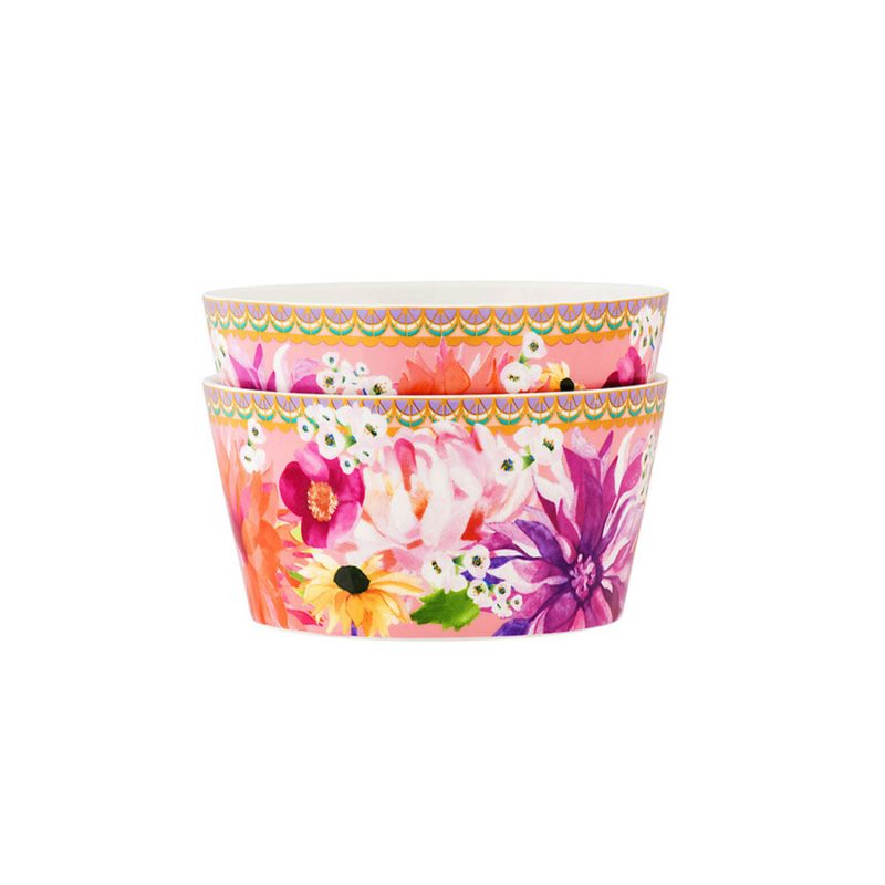 Maxwell & Williams Teas & C's Dahlia Daze Bowl 12cm Set of 2 Pink Gift Boxed