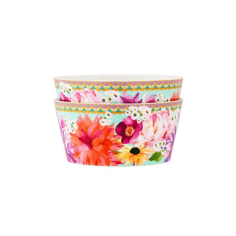 Maxwell & Williams Teas & C's Dahlia Daze Bowl 12cm Set of 2 Sky Gift Boxed