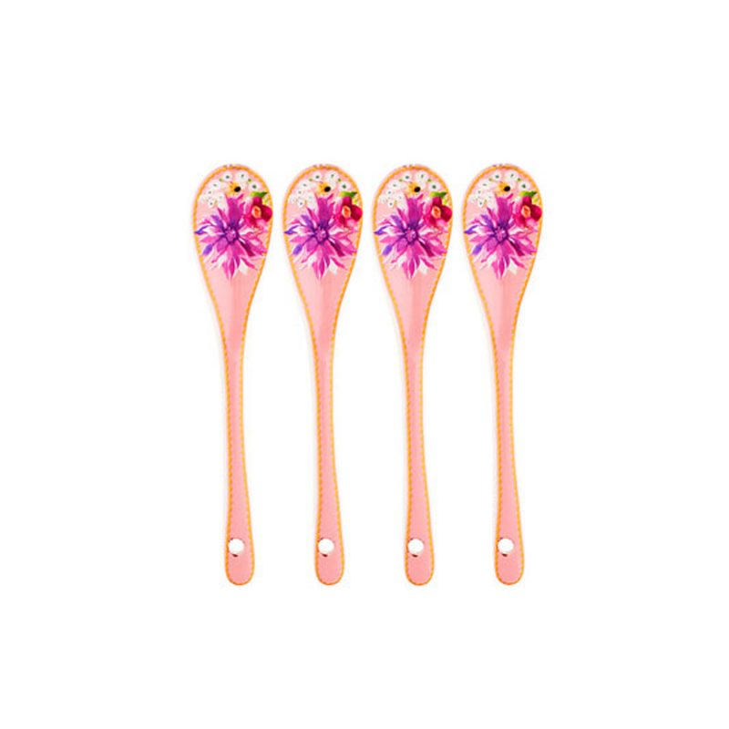 Maxwell & Williams Teas & C's Dahlia Daze Ceramic Teaspoon Set of 4 Pink Gift Boxed