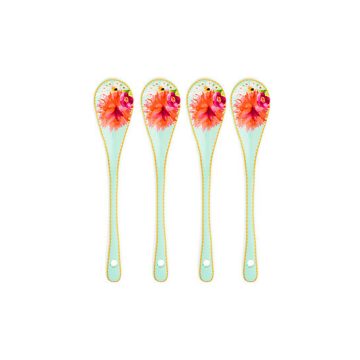 Maxwell & Williams Teas & C's Dahlia Daze Ceramic Teaspoon Set of 4 Sky Gift Boxed