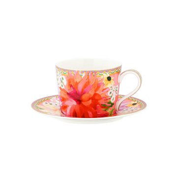 Maxwell & Williams Teas & C's Dahlia Daze Cup & Saucer 240ML Pink Gift Boxed