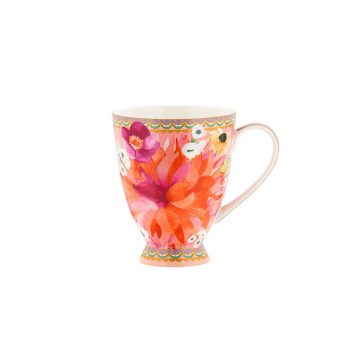 Maxwell & Williams Teas & C's Dahlia Daze Footed Mug 300ML Pink Gift Boxed