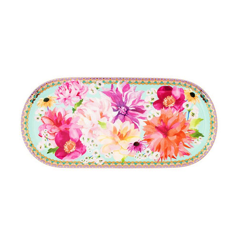 Maxwell & Williams Teas & C's Dahlia Daze Platter 33x15cm Sky Gift Boxed