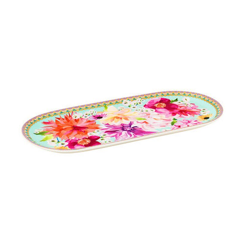 Maxwell & Williams Teas & C's Dahlia Daze Platter 33x15cm Sky Gift Boxed