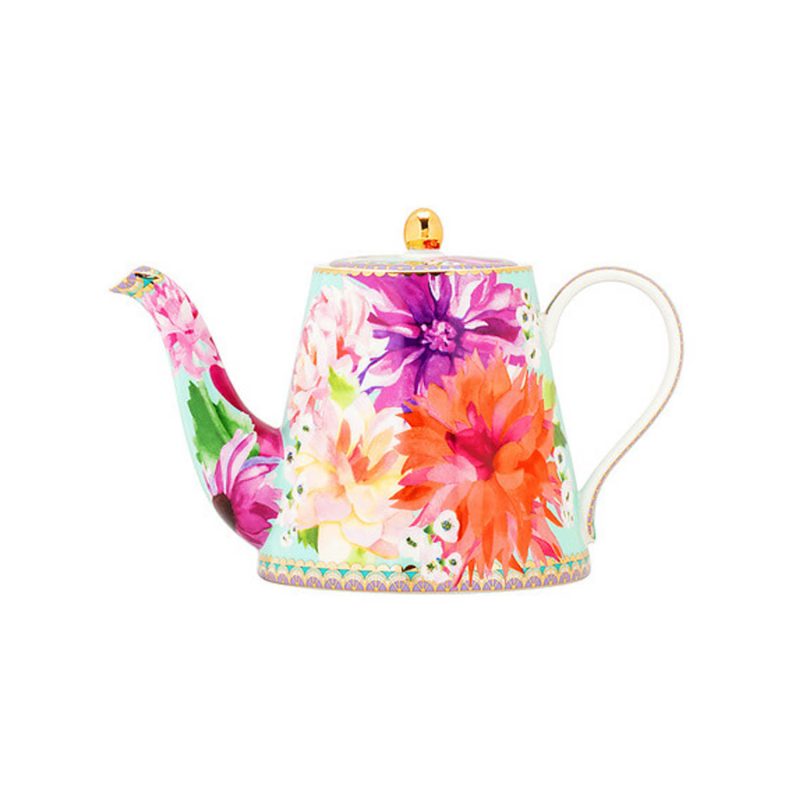 Maxwell & Williams Teas & C's Dahlia Daze Teapot With Infuser 500ML Sky Gift Boxed