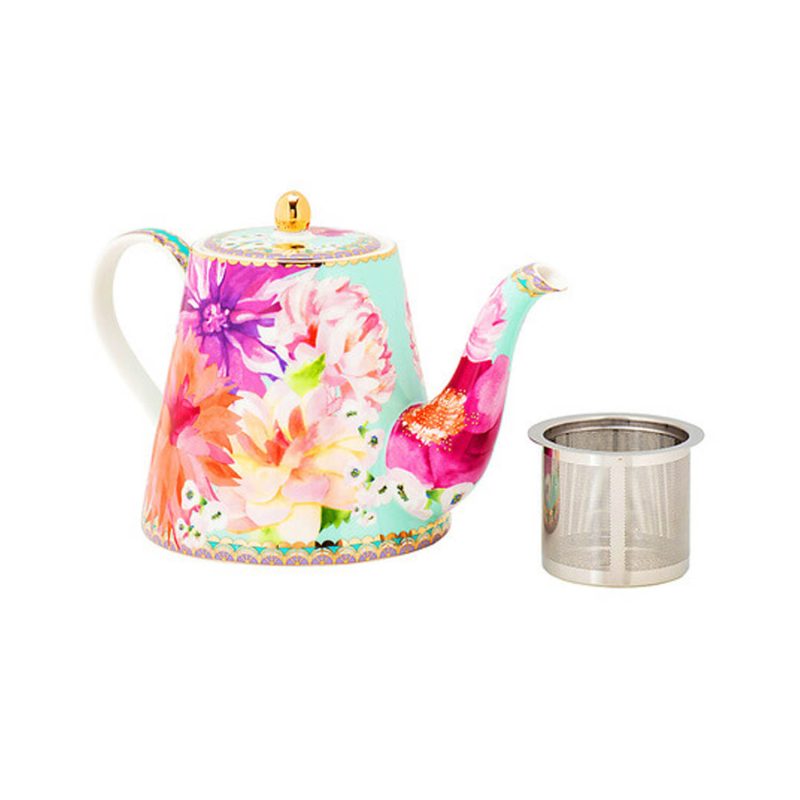 Maxwell & Williams Teas & C's Dahlia Daze Teapot With Infuser 500ML Sky Gift Boxed