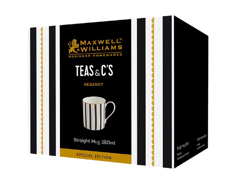 Maxwell & Williams Teas & C's Regency Straight Mug 380ML Black Gift Boxed