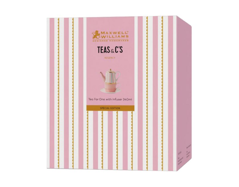 Maxwell & Williams Teas & C's Regency Tea For One With Infuser 340ML Pink Gift Boxed