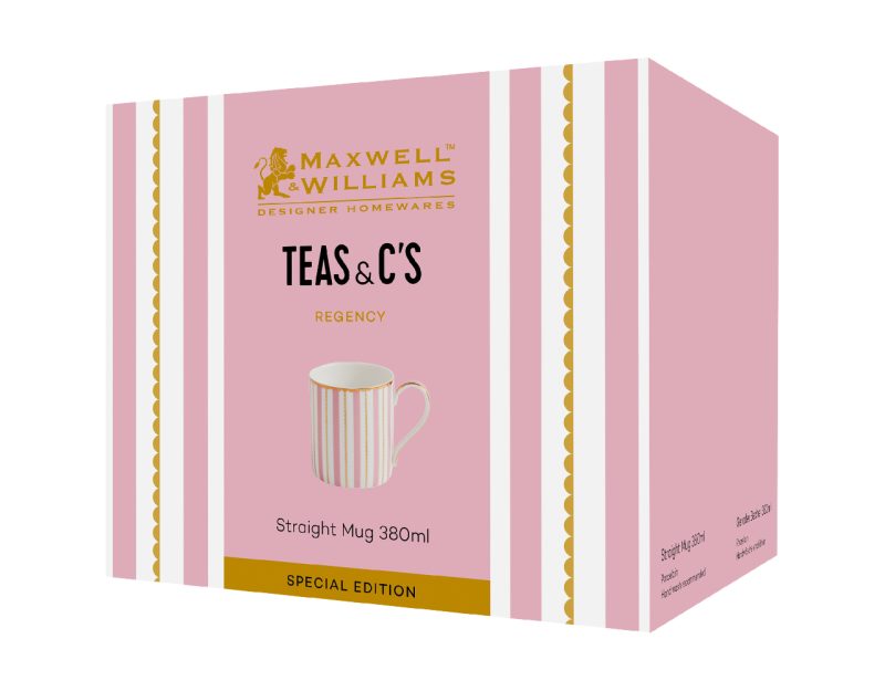 Maxwell & Williams Teas & C's Regency Straight Mug 380ML Pink Gift Boxed