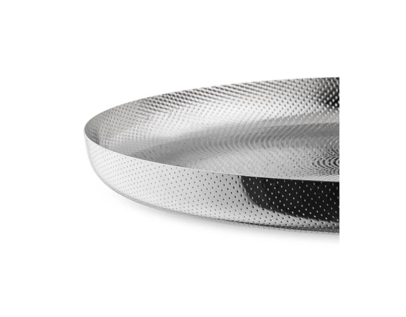 Alessi Extra Ordinary Texture Round Tray in 18/10 Stainless Steel (35cm)