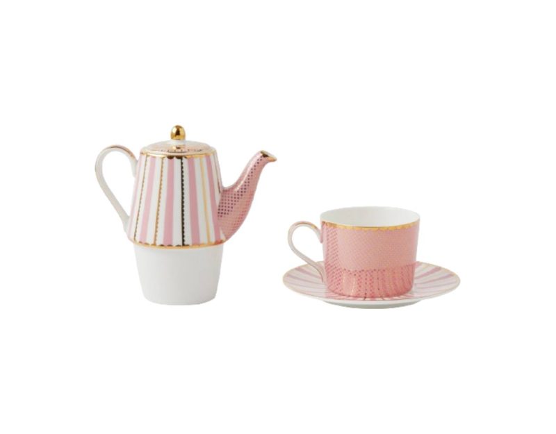 Maxwell & Williams Teas & C's Regency Tea For One With Infuser 340ML Pink Gift Boxed