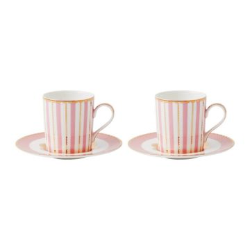 Maxwell & Williams Teas & C's Regency Demi Cup & Saucer 100ML Set of 2 Pink Gift Boxed