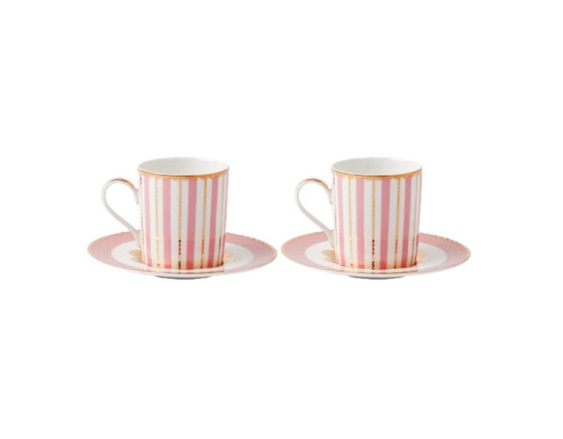 Maxwell & Williams Teas & C's Regency Demi Cup & Saucer 100ML Set of 2 Pink Gift Boxed