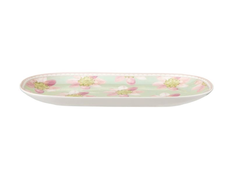 Maxwell & Williams Primula Oval Platter 33x17.5cm Sage Gift Boxed