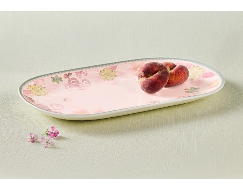 Maxwell & Williams Primula Oval Platter 37x23cm Pink Gift Boxed