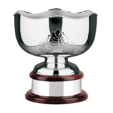 Swatkins Hand Chased with Wavy Edge Silver Plated Trophy Bowl