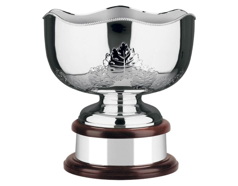 Swatkins Hand Chased with Wavy Edge Silver Plated Trophy Bowl