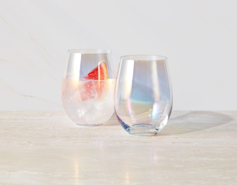 Maxwell & Williams Glamour Stemless Glass 560ML Set of 2 Iridescent Gift Boxed