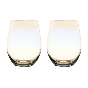 Maxwell & Williams Glamour Stemless Glass 560ML Set of 2 Iridescent Gift Boxed