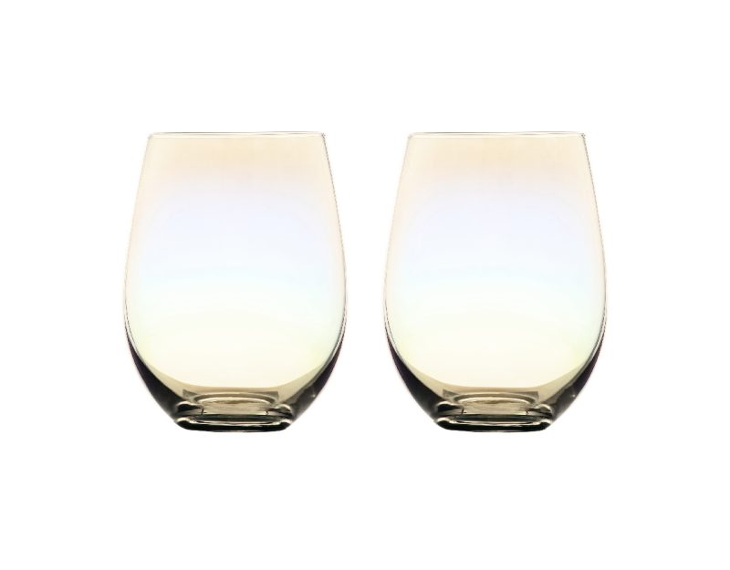 Maxwell & Williams Glamour Stemless Glass 560ML Set of 2 Iridescent Gift Boxed