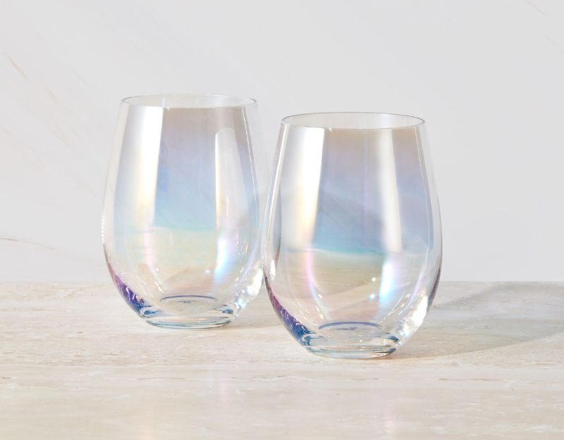 Maxwell & Williams Glamour Stemless Glass 560ML Set of 2 Iridescent Gift Boxed