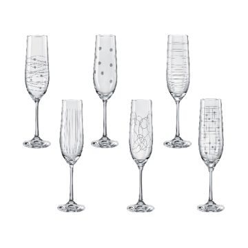 Bohemia Crystal Elements Champagne Flute 190ml (Set of 6)