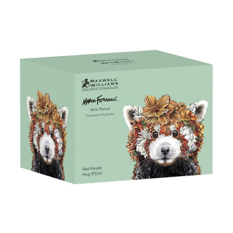 Maxwell & Williams Marini Ferlazzo Wild Planet Mug 370ML Red Panda Gift Boxed