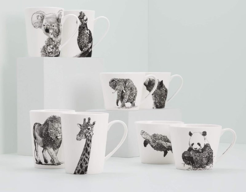 Maxwell & Williams Marini Ferlazzo Mug 450ML Sqt African Elephant Gift Boxed