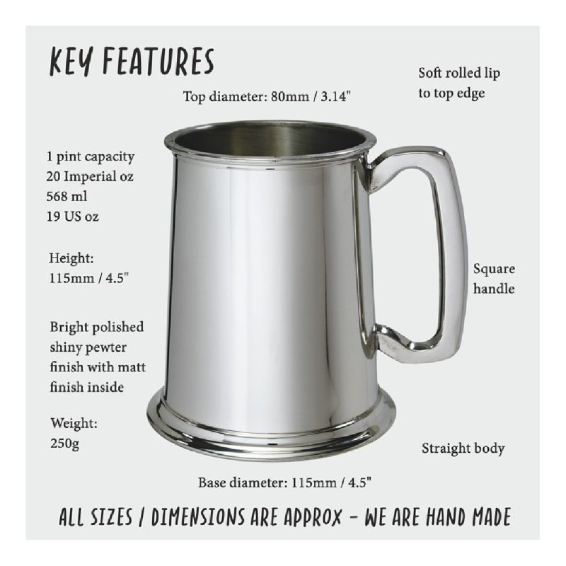 Wentworth Standard 1 Pint Pewter Tankard